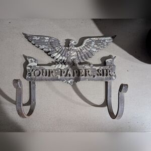 Rustic Gray Eagle Wall Hook - Your Paper, Sir